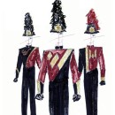 W-inspired Maroon Modern Trio